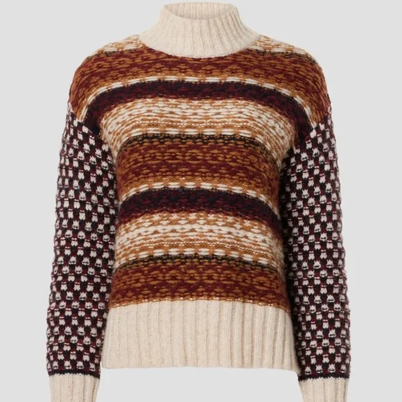 Veronica Beard Clary Sweater Alpaca Mock-neck Large - Picture 2 of 12